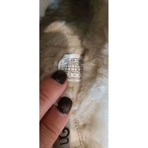 UGG SCUFFETTE II‎ CHESTNUT WOOL SHEARLING LINED SLIPPERS Womans Size 8 - Picture 5 of 5